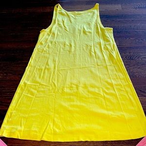 High Neck Yellow A line summer dress
